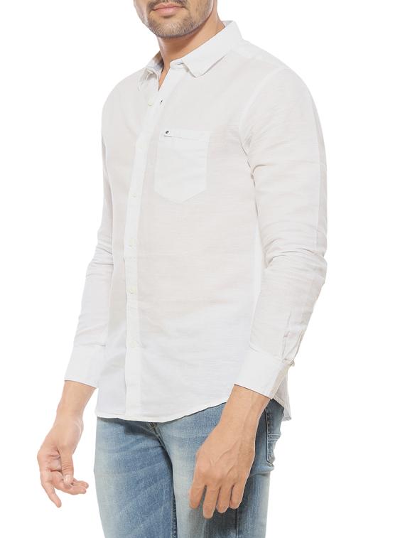 white cotton casual shirt - 14321487 - Standard Image - 1