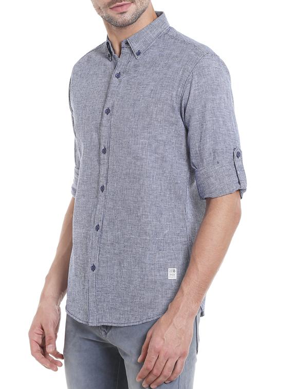 blue cotton casual shirt - 14321489 - Standard Image - 1