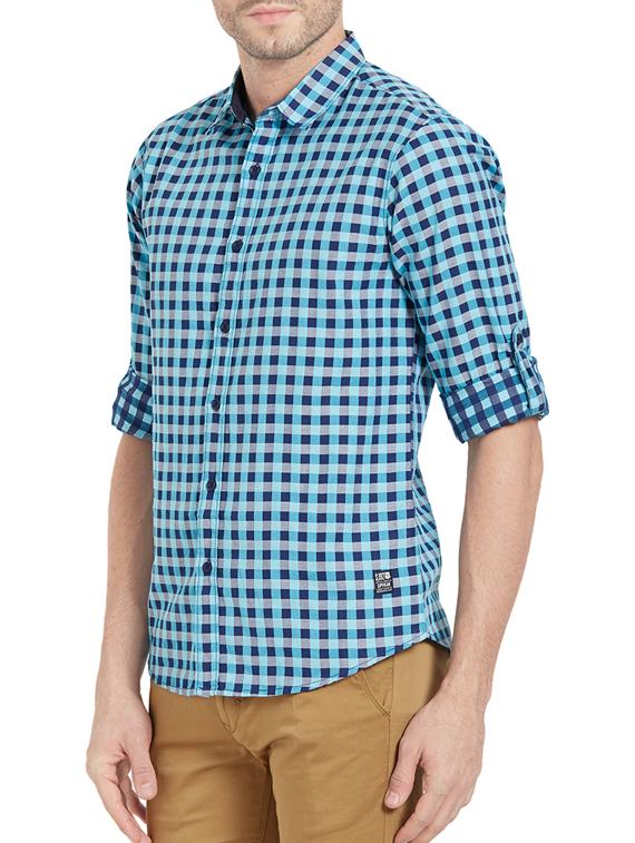 blue cotton casual shirt - 14321498 - Standard Image - 1