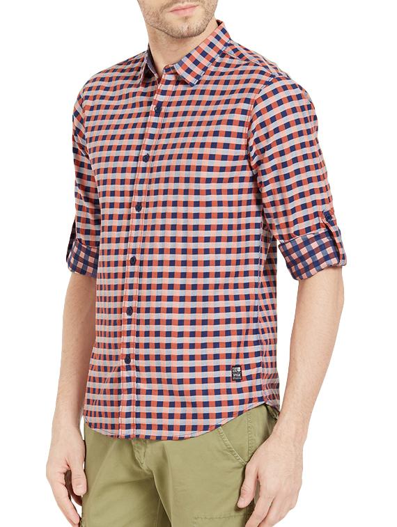 orange cotton casual shirt - 14321499 - Standard Image - 1