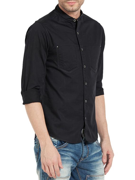 black cotton casual shirt - 14321523 -  Standard Image - 1