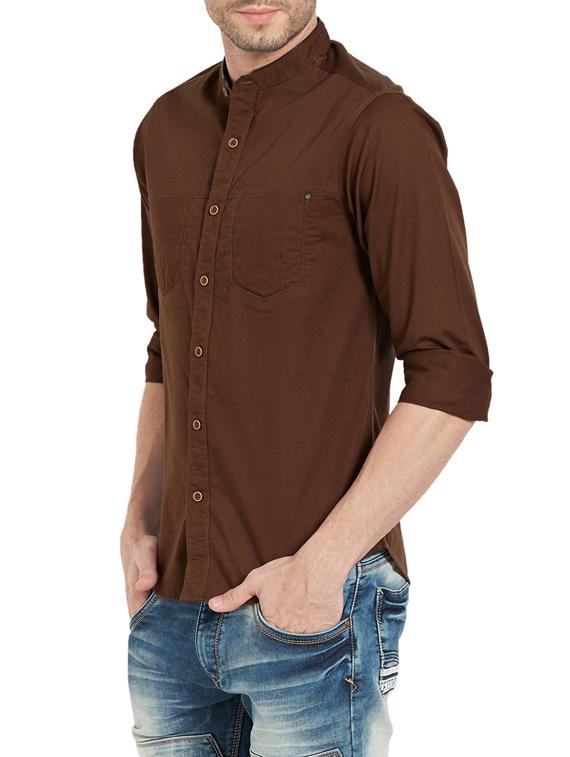 brown cotton casual shirt - 14321524 -  Standard Image - 1