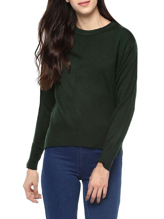 woolen high low pullover