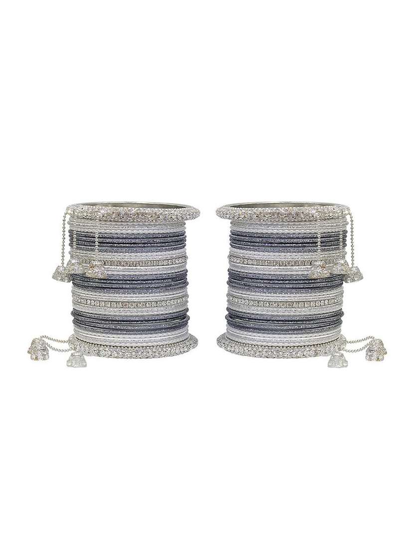 grey metal bangles