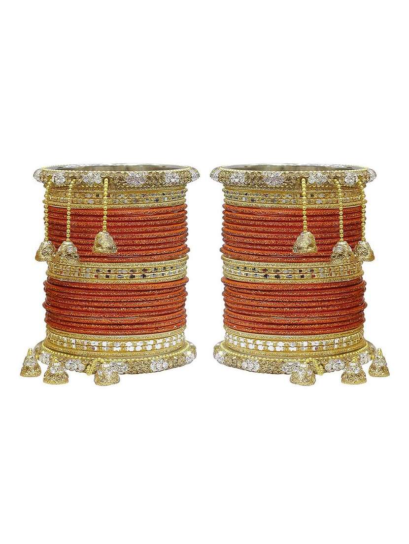 orange metal bangles