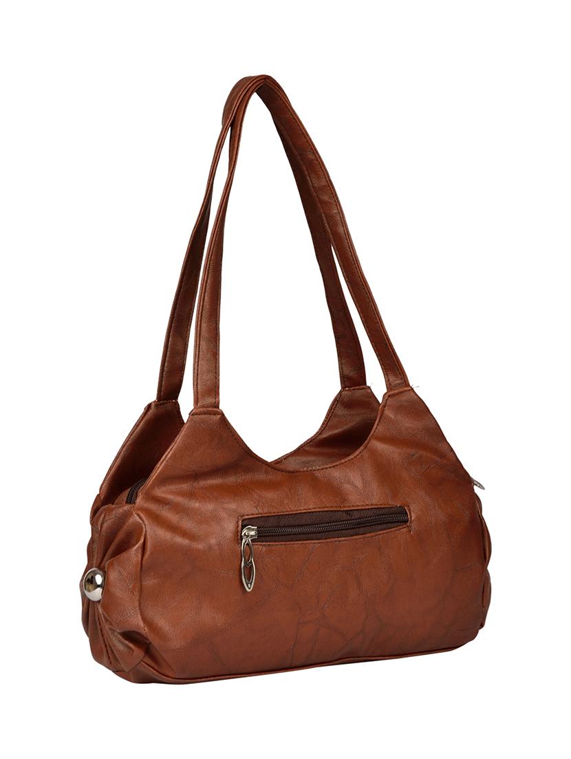 brown leatherette handbag - 14326444 - Standard Image - 1