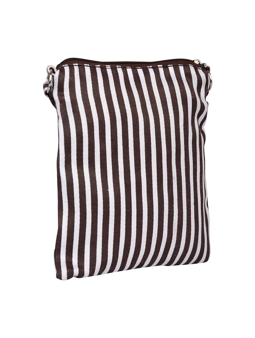 brown striped regular sling bag - 14326450 - Standard Image - 1