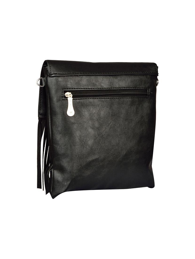 black leatherette  regular sling bag - 14326460 -  Standard Image - 1