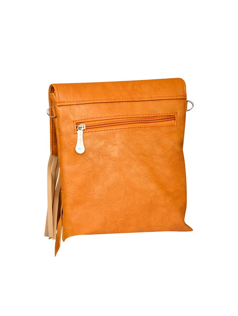 tan textured regular sling bag - 14326463 -  Standard Image - 1