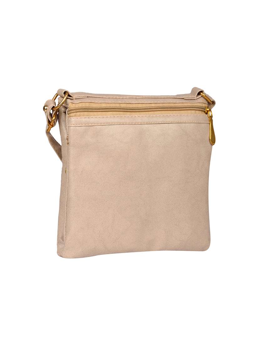 beige leatherette regular sling bag - 14326464 - Standard Image - 1