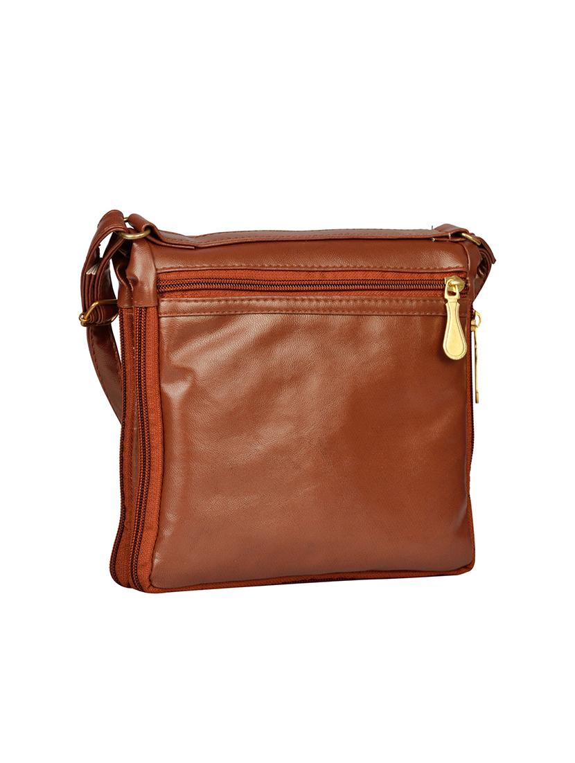 brown leatherette regular sling bag - 14326468 - Standard Image - 1