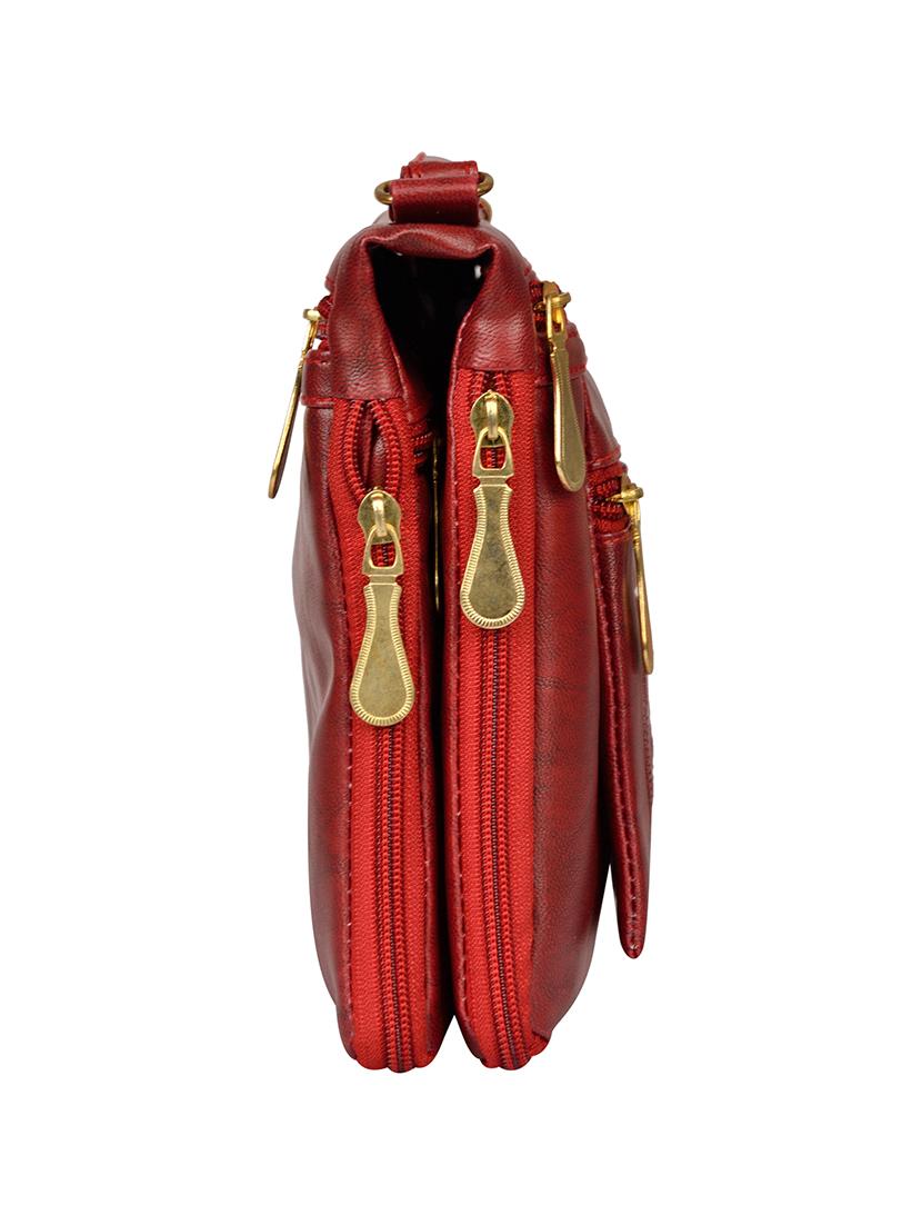 red leatherette regular sling bag - 14326469 - Standard Image - 4