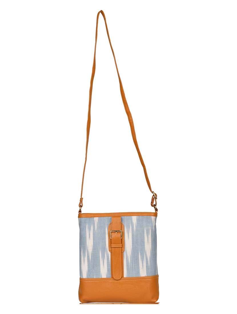 blue cotton sling bag - 14326471 -  Standard Image - 4