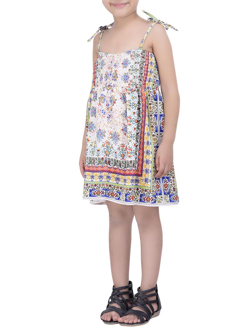 multi colored polyester frock - 14328240 -  Standard Image - 1