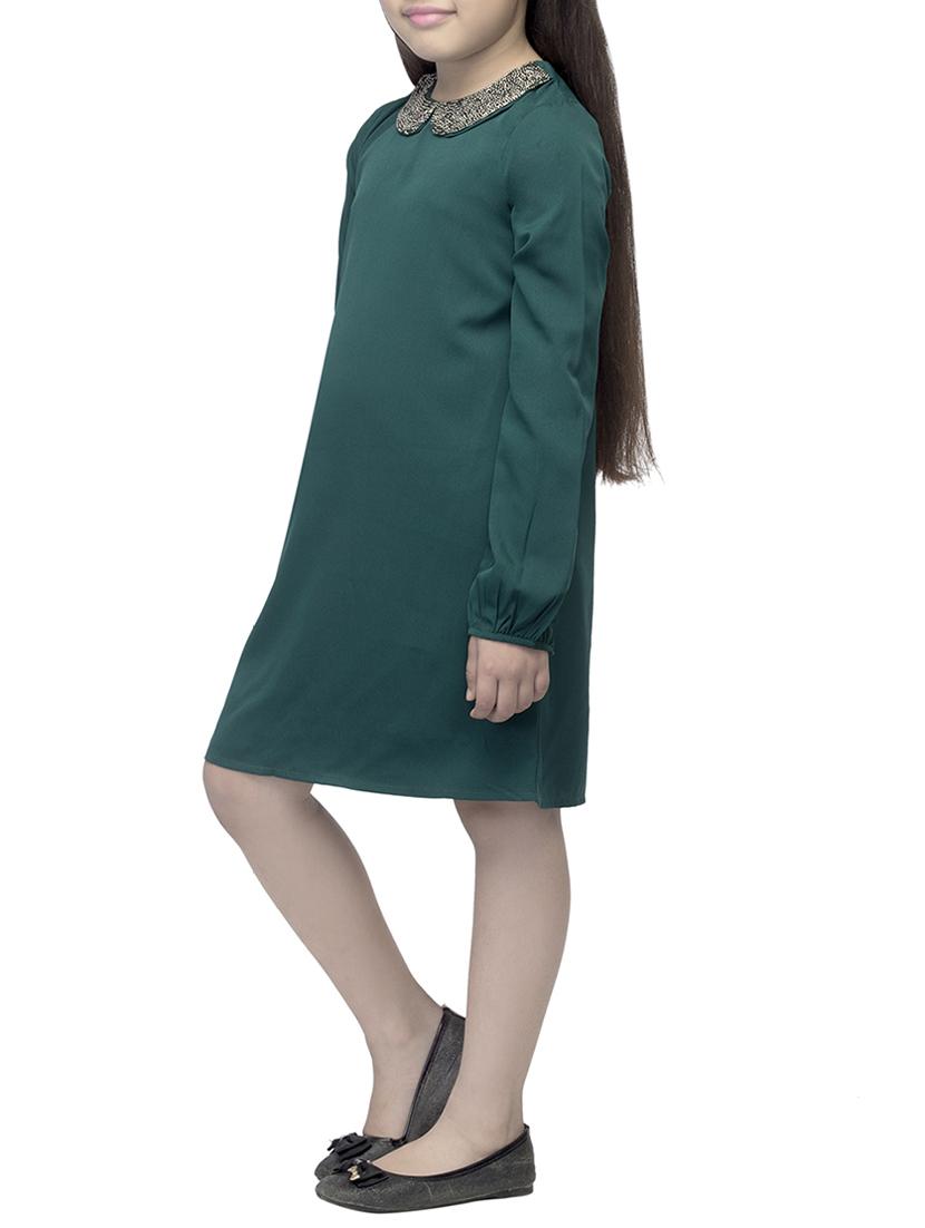 green polyester frock - 14328250 -  Standard Image - 1