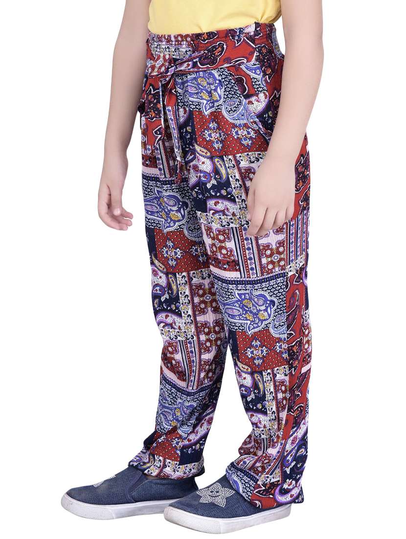 multi colored viscose casual trouser - 14328355 -  Standard Image - 1