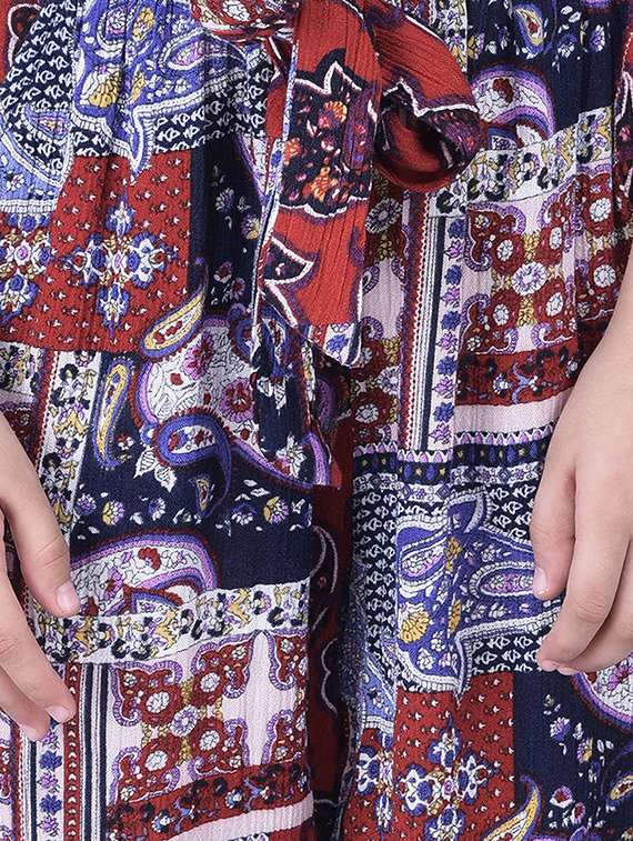 multi colored viscose casual trouser - 14328355 -  Standard Image - 4