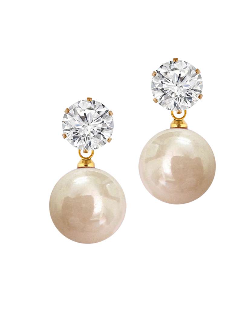 beige pearl earrings