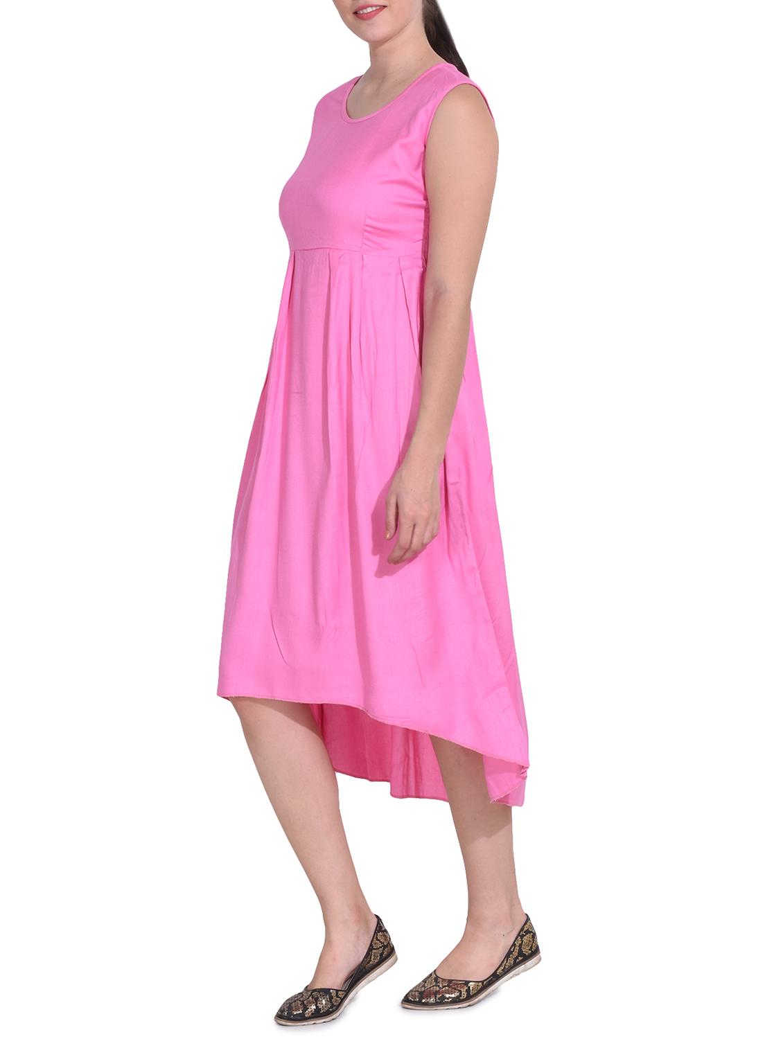 women's high low solid dress - 14329232 - Standard Image - 1