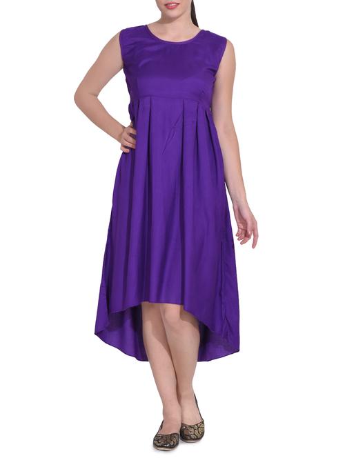 women's high low solid dress - 14329233 - Standard Image - 0