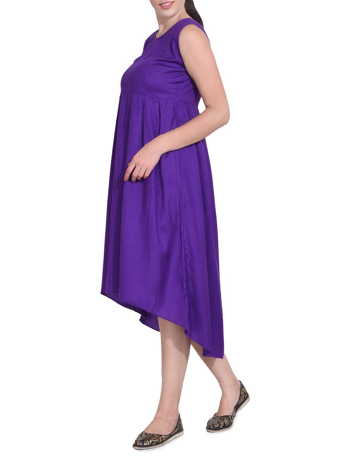 women's high low solid dress - 14329233 - Standard Image - 1