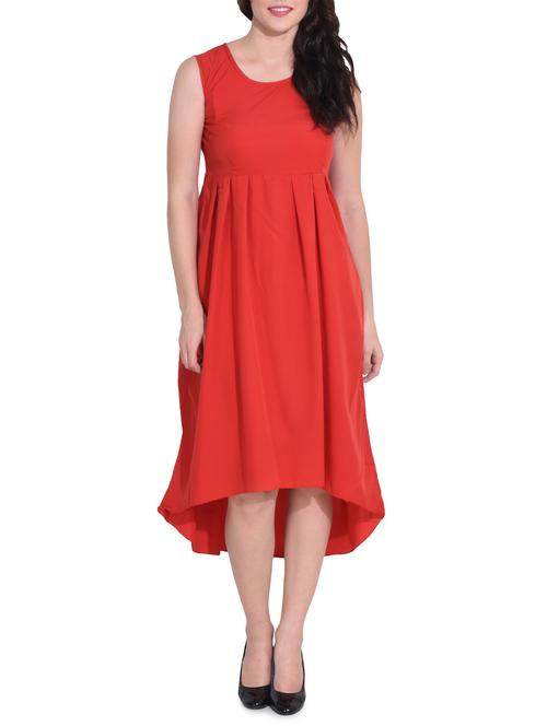 women's high low solid dress - 14329235 -  Standard Image - 0