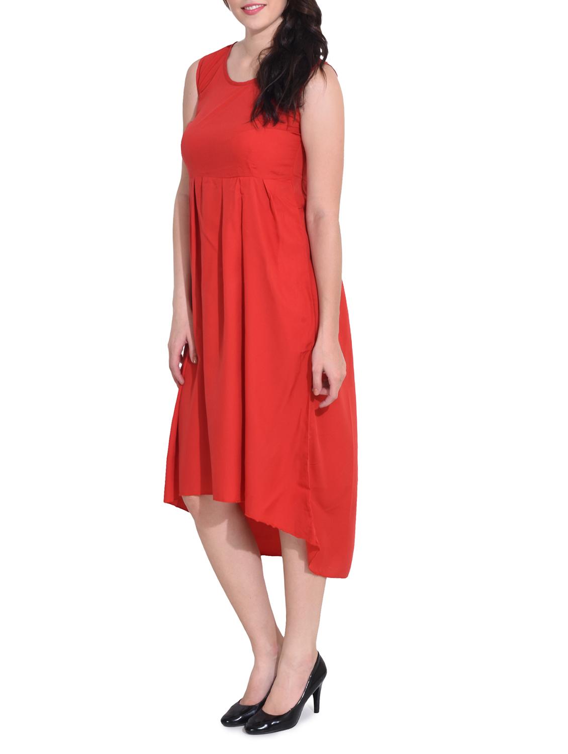 women's high low solid dress - 14329235 -  Standard Image - 1