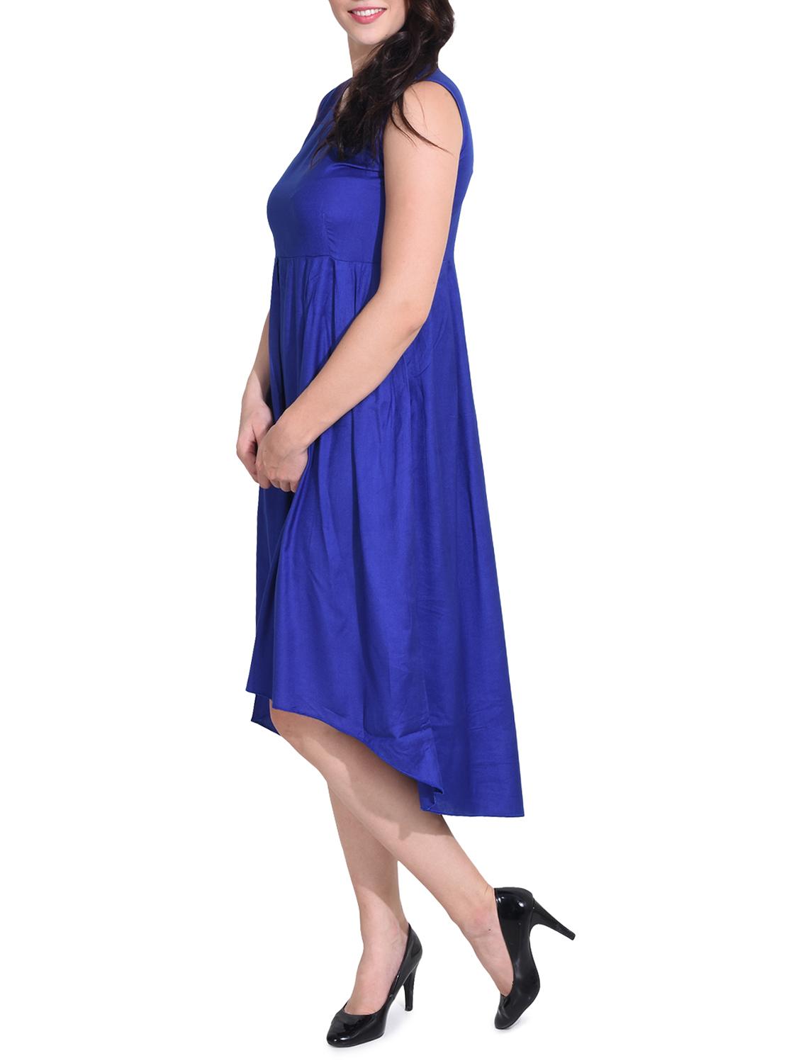 women's high low solid dress - 14329236 - Standard Image - 1