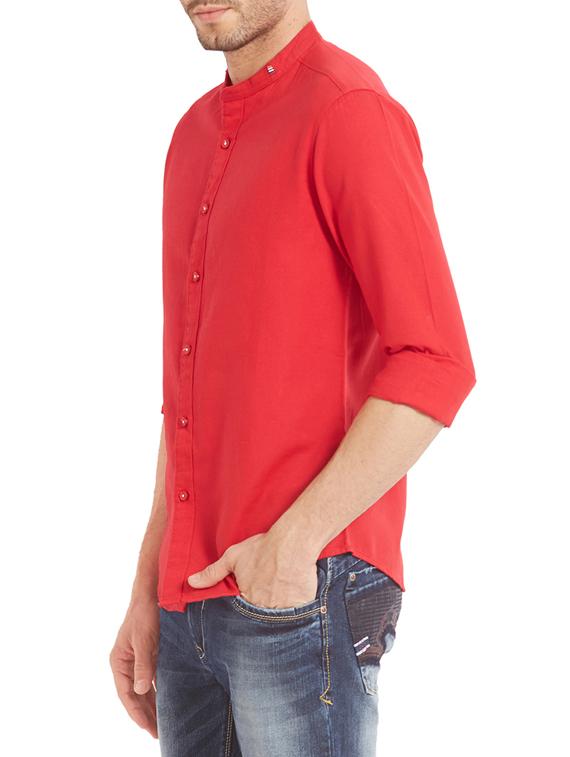 red cotton casual shirt - 14332070 -  Standard Image - 1