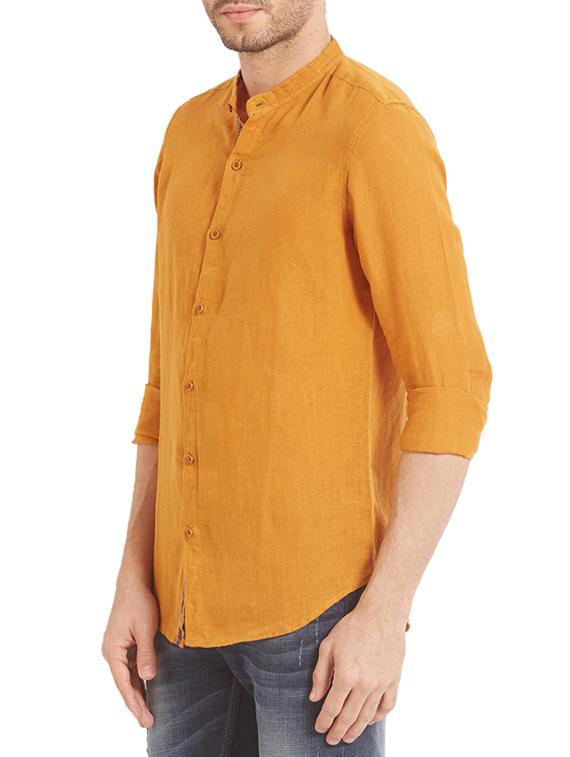 yellow linen casual shirt - 14332071 - Standard Image - 1
