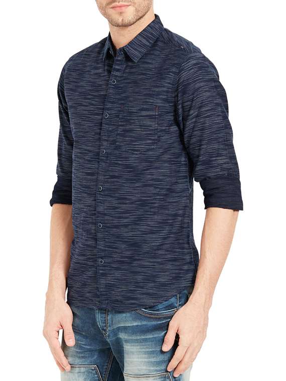 blue cotton casual shirt - 14332119 -  Standard Image - 1