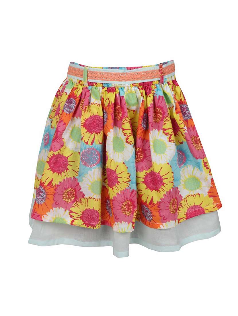 multi colored cotton flared skirt - 14333871 -  Standard Image - 1