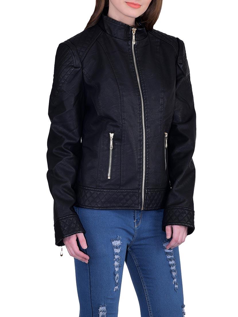 navy blue leatherette jacket - 14335378 - Standard Image - 1