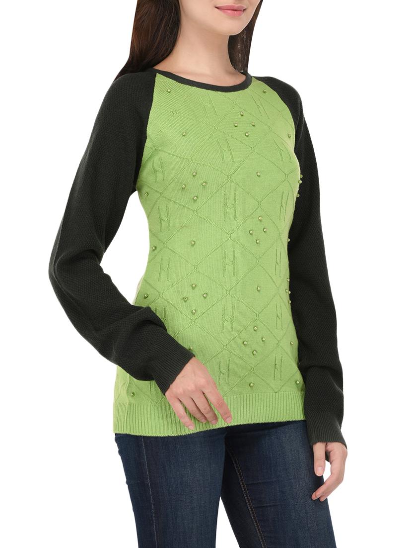 green woollen pullover - 14335872 - Standard Image - 1