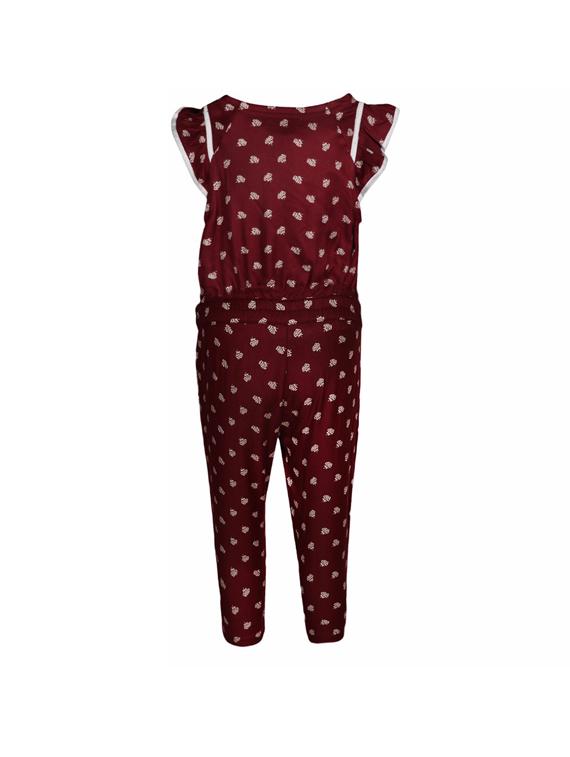 girls maroon printed full length set - 14336010 - Standard Image - 1