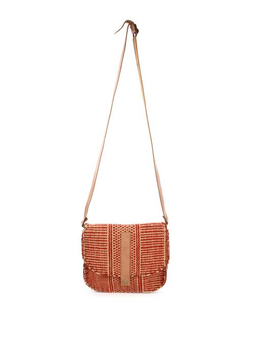 Brown And Red Jute Saddle Bag - The House Of Tara