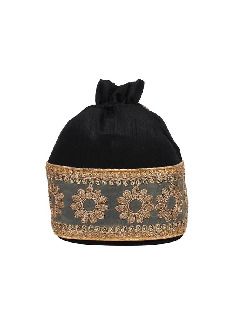 black silk ethnic potli - 14349315 - Standard Image - 1