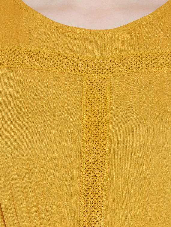 yellow viscose blouson dress - 14349902 - Standard Image - 4