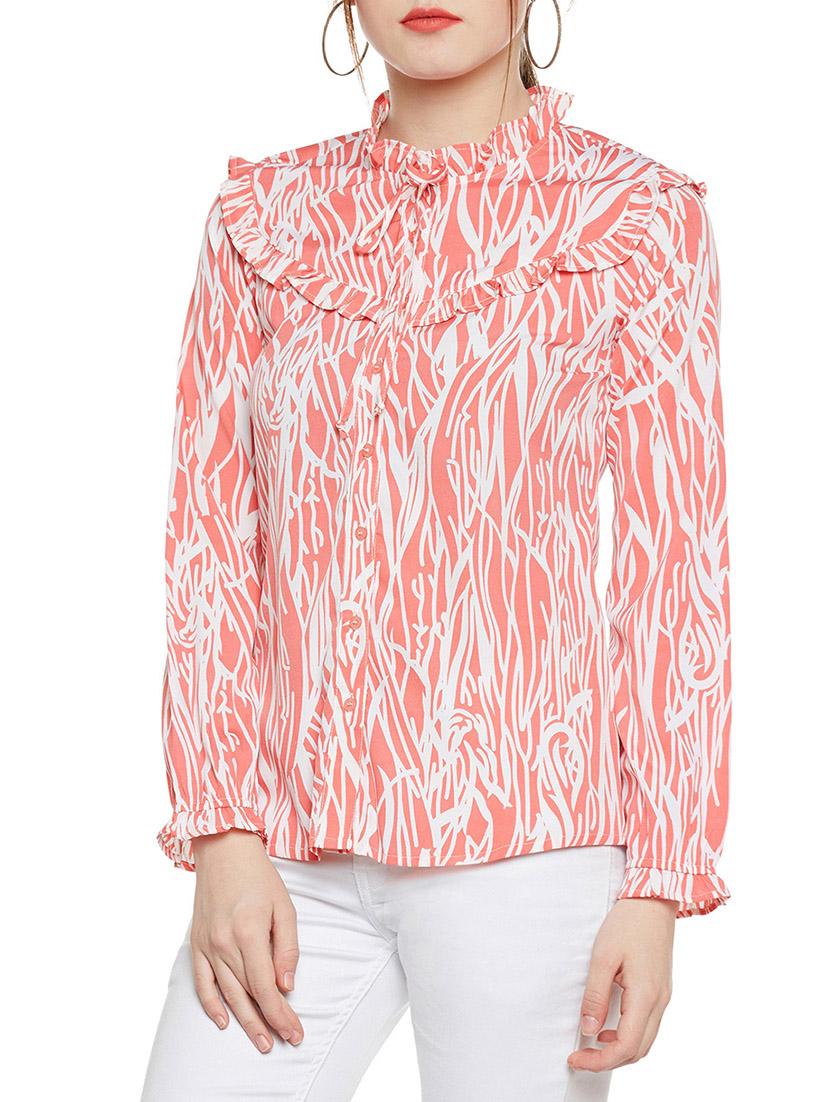pink printed regular shirt - 14349937 - Standard Image - 1