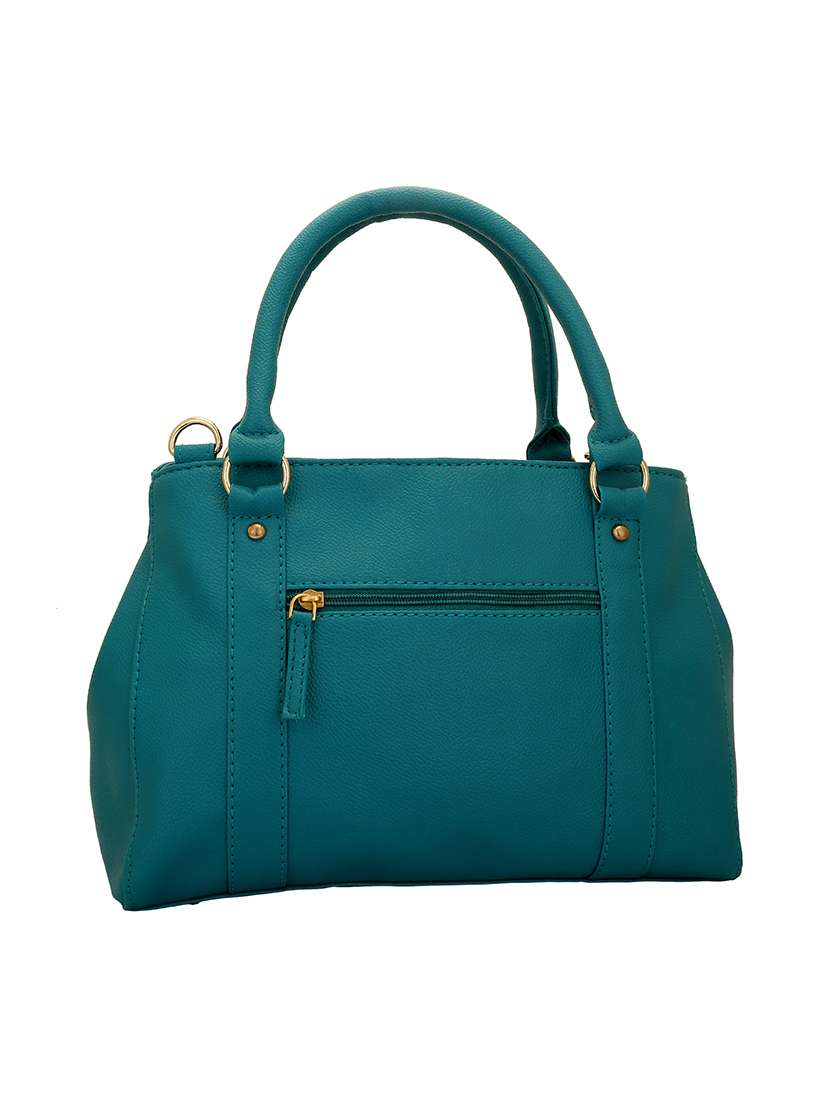 teal green solid regular handbag - 14350224 - Standard Image - 1