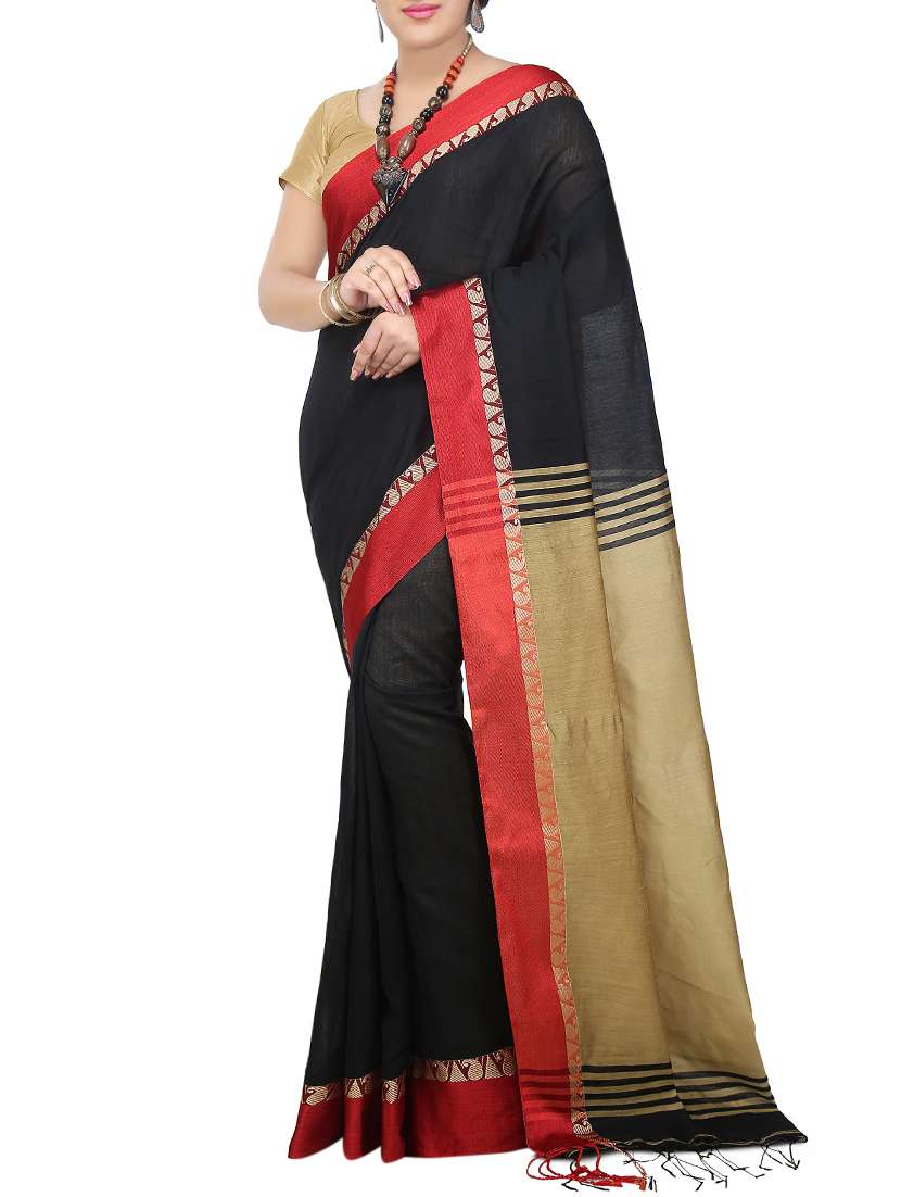 black silk bordered saree with blouse