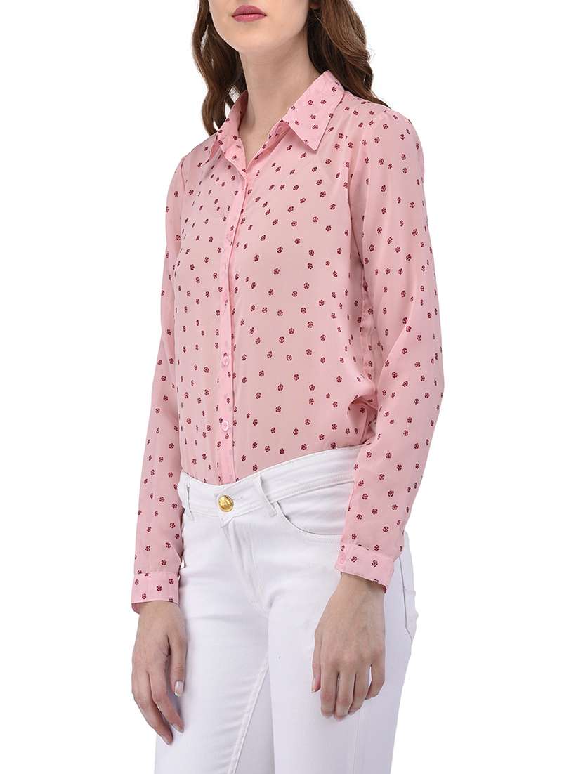 pink printed regular shirt - 14352827 -  Standard Image - 1