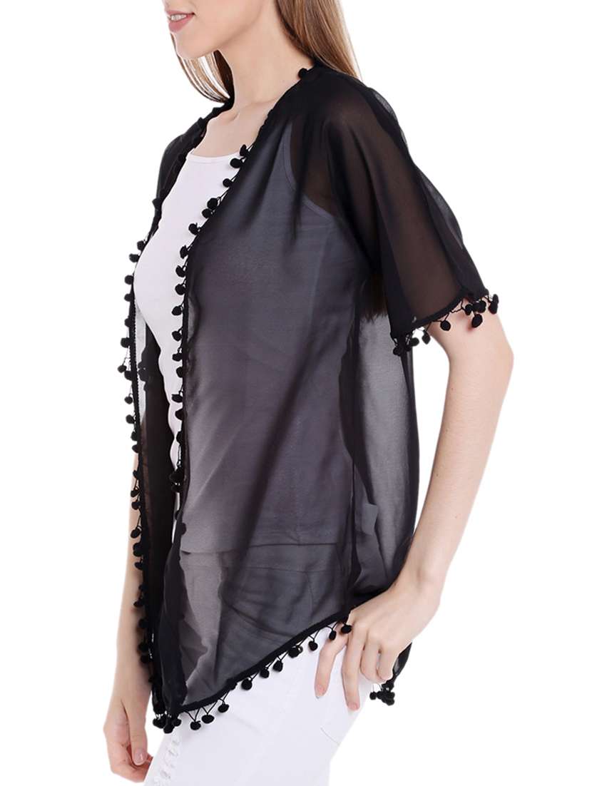 black asymmetric shrug - 14355506 - Standard Image - 1
