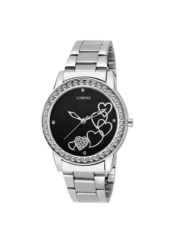 lorenz as-12a heart inside  analog watch for ladies & girls