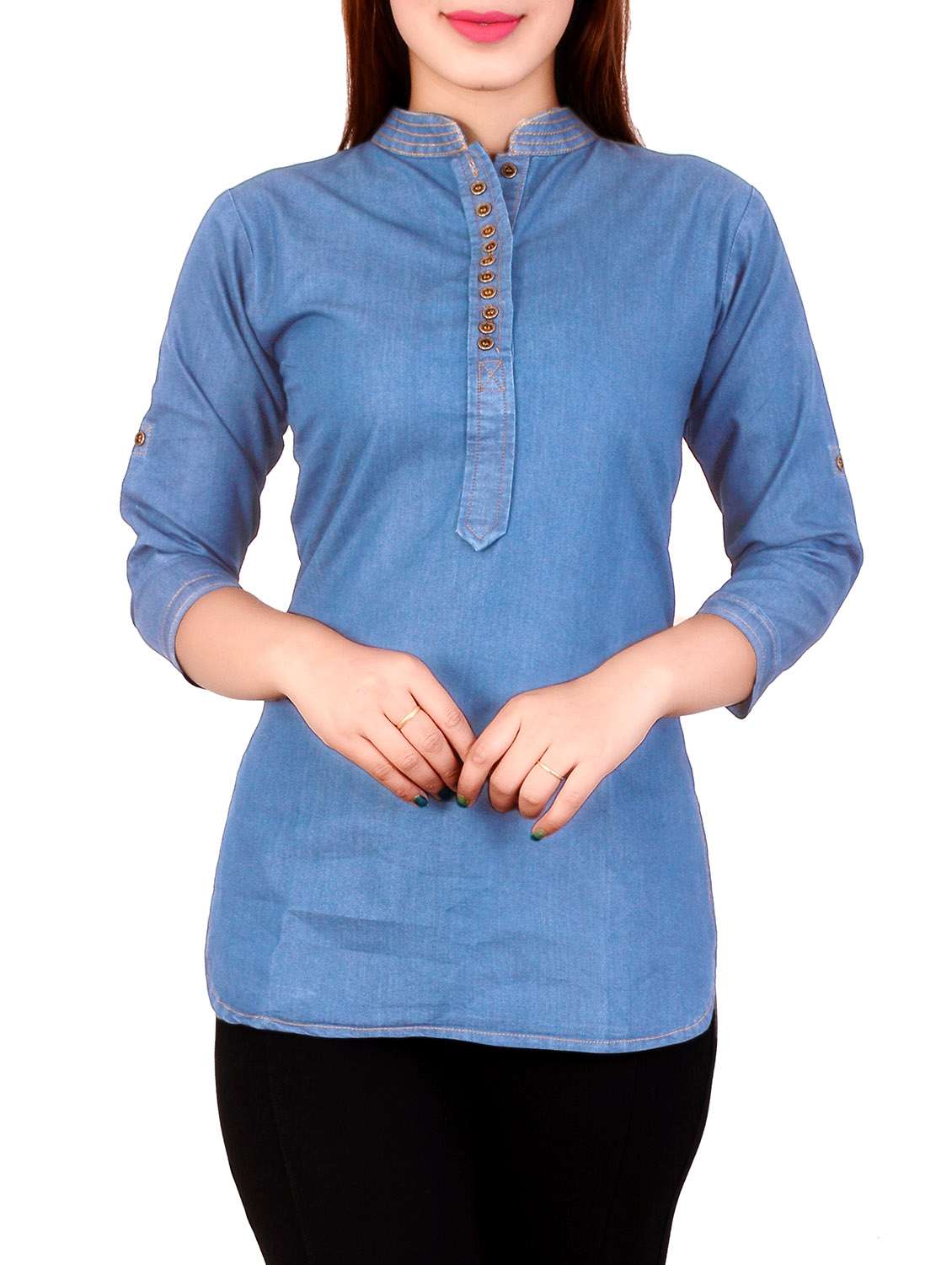denim straight kurti