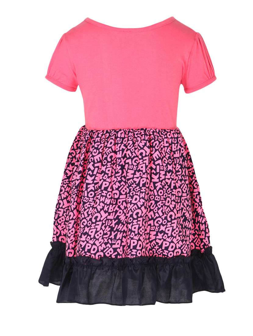 girls round neck short sleeves frock - 14358852 - Standard Image - 1