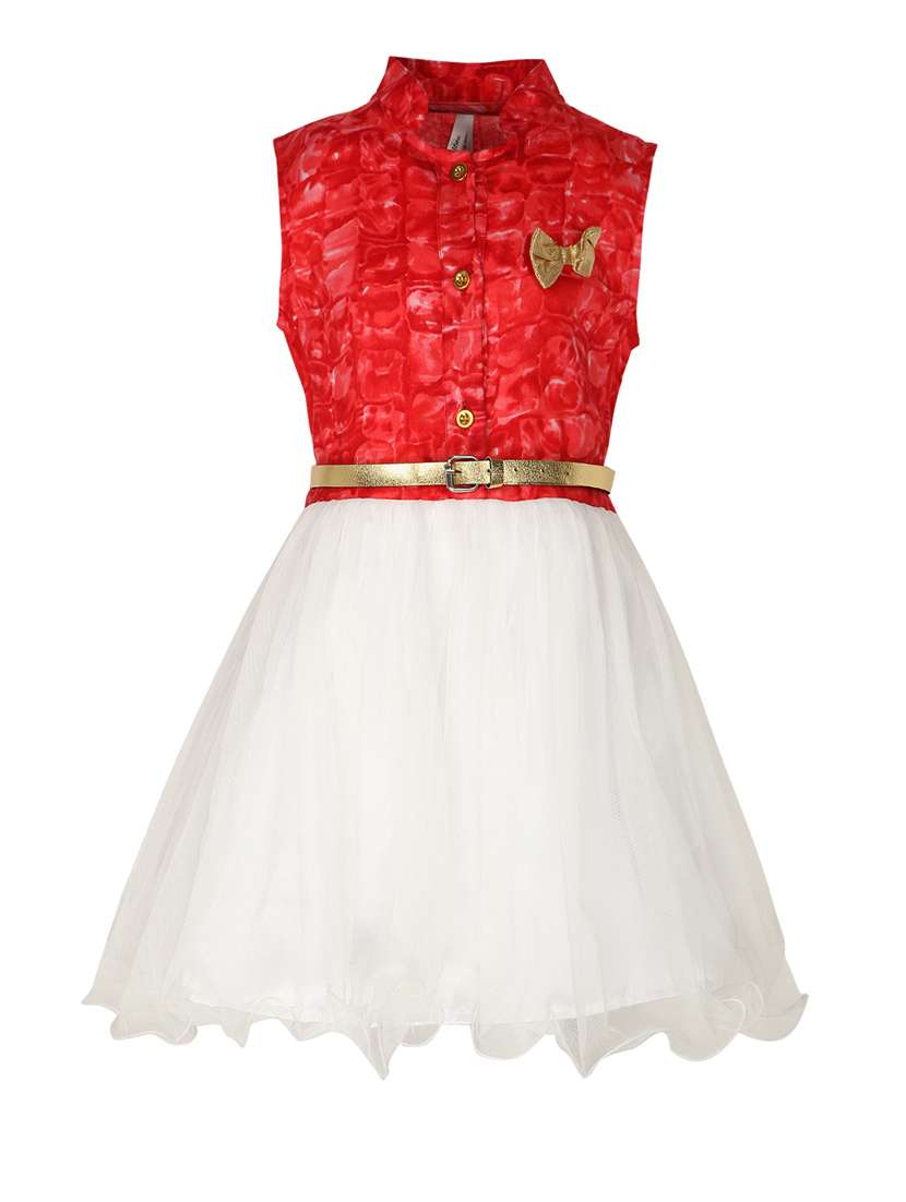 girls round neck sleeveless frock