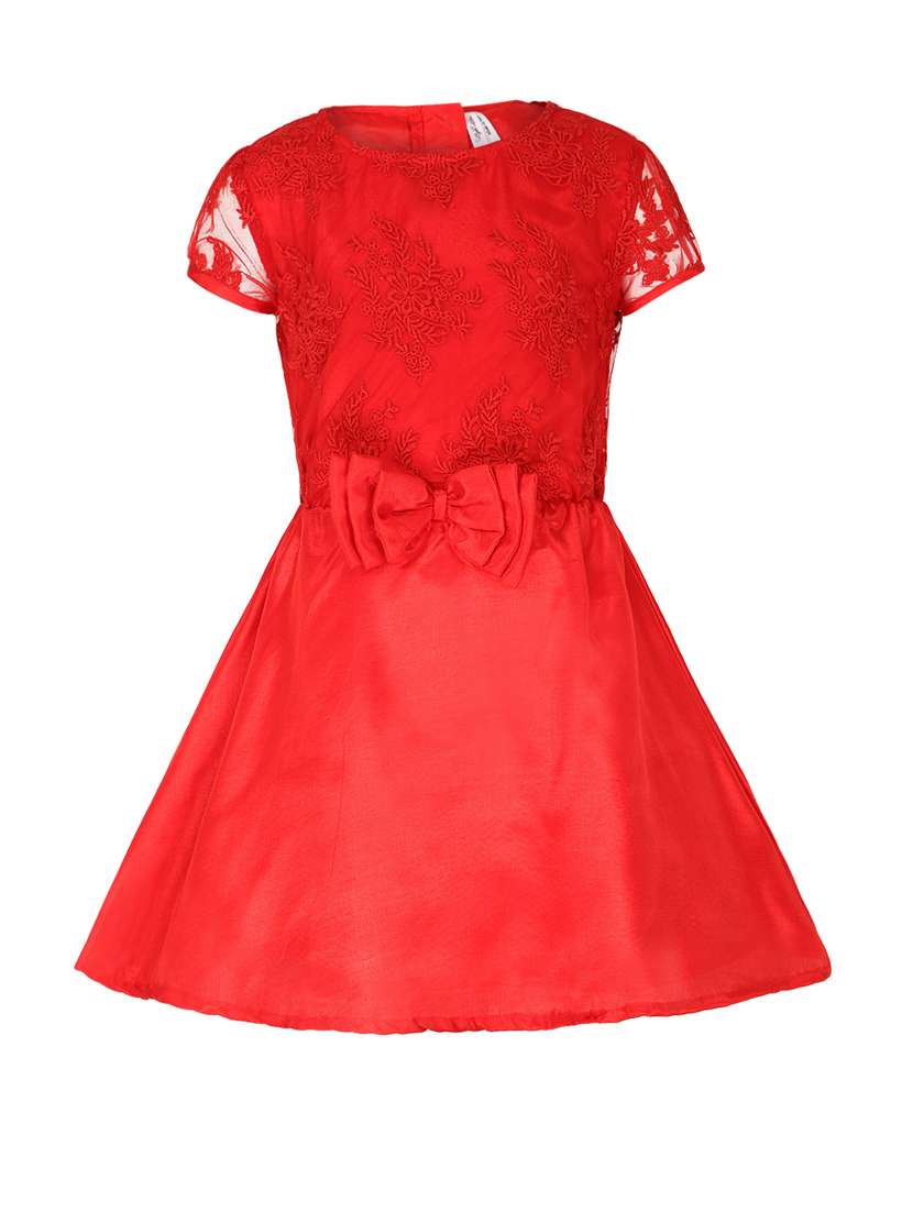 girls round neck short sleeves frock