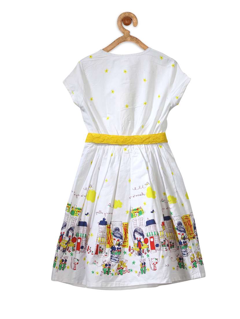 girls round neck short sleeves frock - 14358867 - Standard Image - 1