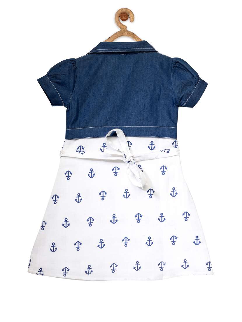 girls collared short sleeves frock - 14358872 - Standard Image - 1